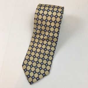 BILL Bill Blass Yellow Gold Geometric Silk Tie